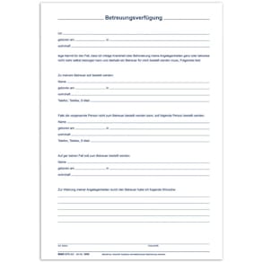 Patientenverfügung RNK C5, inkl. Betreuungsverfügung und Vorsorge