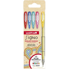 Rollerpen Uni-ball Signo Glitter, brede punt, geassorteerde, etui