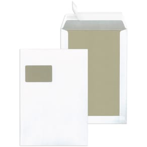 Versandtasche MAILMEDIA mit Fenster, C4, weiß, 100 Stück