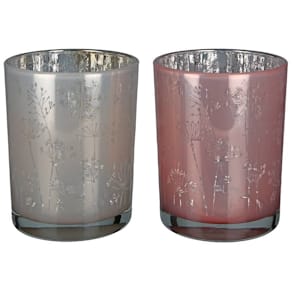 Windlicht Glas GILDE Pusteblumen, sortiert, 70x80 mm