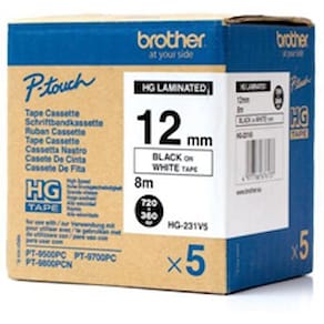 HG tape 12mm black on white (5)