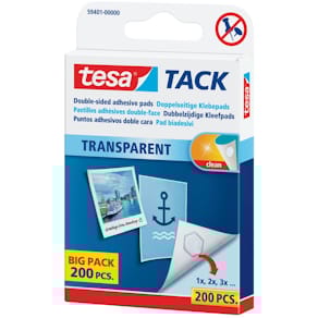 Klebepads tesa Tack, doppelseitig, transparent