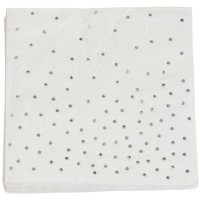 Serviett JOKER 33x33 cm hvit/sølv (16)