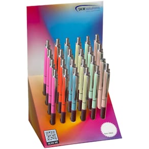 Kugelschreiber SKW Neon Mix, Metall, gummierte Griffzone, sort. 