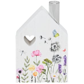 Deko-Haus mit Vase, bunt