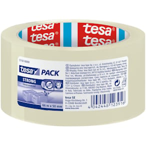 Packtejp TESA Strong Klar, tystavrullad, 50mm x 66m