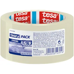 Packtejp TESA Strong Klar, tystavrullad, 50mm x 66m