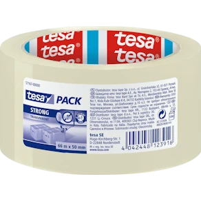 Packtejp TESA Strong Klar, tystavrullad, 50mm x 66m
