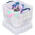 Opbergdoos Really Useful Box 35 liter XL, transparant, voor LP's