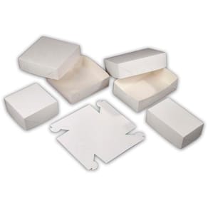 Kageæske fødevaregodkendt 150x150x80mm, hvid, 250 stk