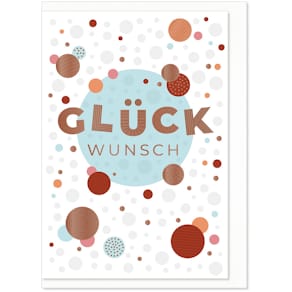 Glückwunschkarte KOMMA³, allgemein, mit Umschlag, sortiert