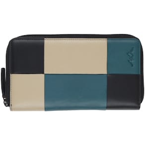 Geldbörse HJP Monte Rosa, Leder, petrol/multi