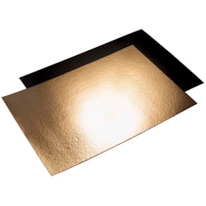 Kagepap rektangulær guld/sort 290x500 mm, kraft/PE, 25 stk