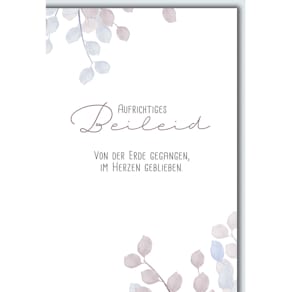 Trauerkarte, schwarz/weiß, mit Umschlag