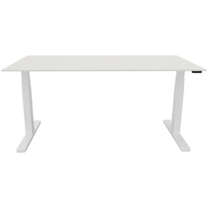 Schreibtisch Q-CONNECT, elektrisch höhenverstellbar, weiß/weiß