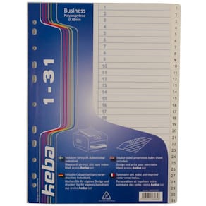 Plastregister KEBA A4 PP 1-31