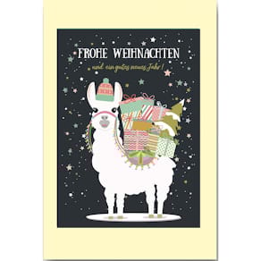 Weihnachtskarte Noname, doppelter Text, bunt, mit Umschlag