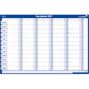 Jaarplanner Legamaster 2026, 90x60cm, horizontaal, gelamineerd