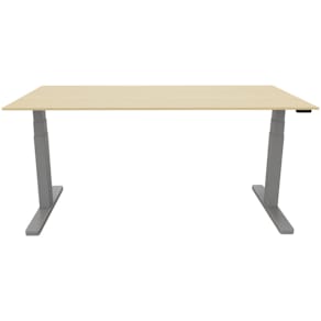 Schreibtisch Q-Connect, elektr. höhenv., Ahorn/silber
