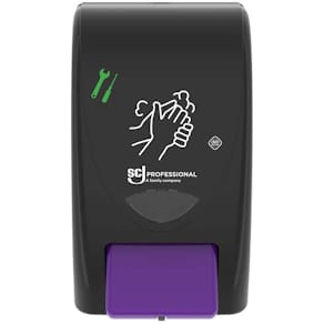 Sæbedispenser Deb Cleanse Heavy, hvid/blå, vægmodel