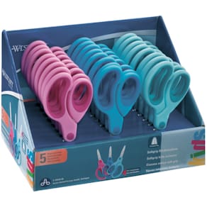 Bastelschere WESTCOTT Kids Softgrip, 13 cm, spitz, sortiert (24er