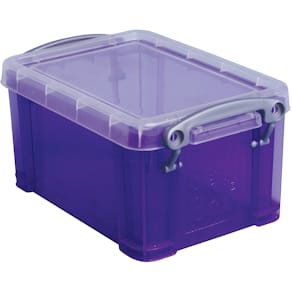 Opbergdoos Really Useful Box, 0,7 liter, transparant paars