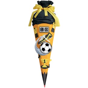 Schultüte Roth Soccer Bastelset, gelb, sechseckig, 68 cm