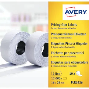 Etikett 26x16 G1 vit 10-rullar