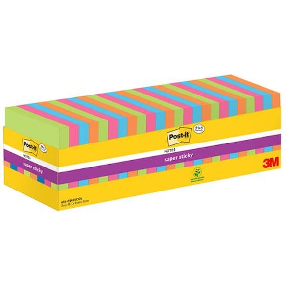 Notatblokk POST-IT SSN 76x76 ass (24)