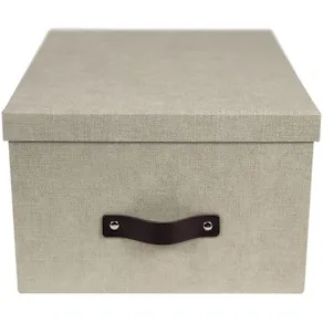 Förvaringsbox m.lock kartong Linne