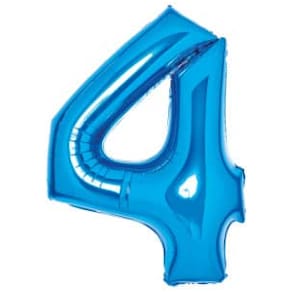 Folienballon Amscan, Zahl 4, blau