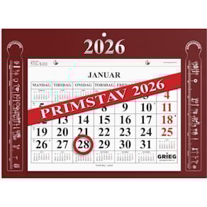 Magnetkalender GRIEG 2026 Primstav rød