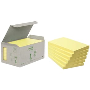 Notes Post-it Recycled gul 127x76 mm, pk 6 blokke