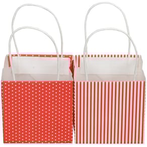 Geschenktragetasche, Papier, rot/weiß, sortiert