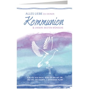Kommunionskarte, 11,5 x 17 cm, bunt, Set, 5 Karten mit Umschlägen