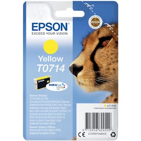 Inktcartridge Epson T0714, 415 pagina's, OEM C13T07144012, geel