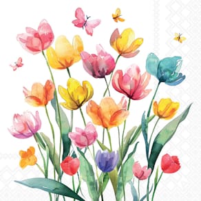 Motivserviette Ambiente Fantasy Flowers, 33 x 33 cm