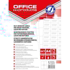 Etiketten OFFICE products, wit, rechte hoeken, 100 vel, 105 x 148