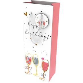 Flaschentragetasche EigenArt Happy Birthday, bunt