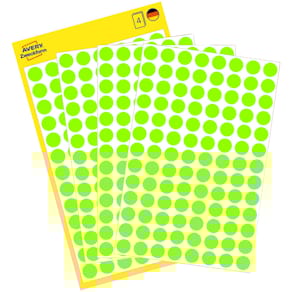 Markierungspunkte Avery Zweckform, Ø 8 mm, leuchtgrün, 416 Stück