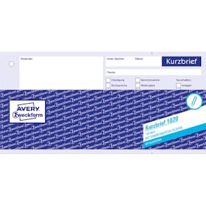 Kurzbrief Avery Zweckform 1020, 21 x 10,5 cm, 1-fach