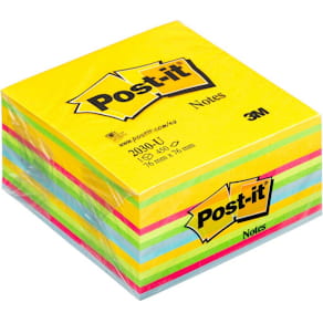 Notes POST-IT kub 76x76mm sort. färger