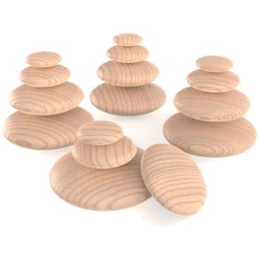 Trästenar rund olika stl natur 20/fp