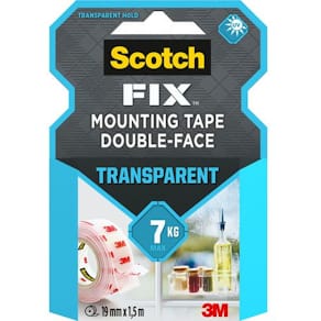 Monteringstejp SCOTCH transp. 19mmx1,5m