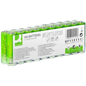 Batterien Q-CONNECT AA/LR6, 20 St., Nordic Swan, grün