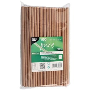 Sugrör PURE papp böjbar 20cm brun 100/fp