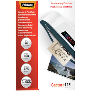 Lamineringslommer Fellowes Premium 125 µm, 111x154 mm, 100 stk