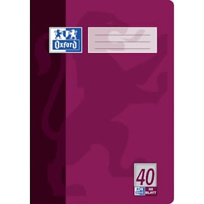 Schulheft Oxford A4, 32 Blatt, Lineatur 40, kariert, bunt