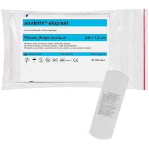 Pflasterstrips aluderm+silber aluplast, 50 Stück
