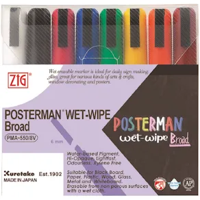 ZIG Posterman Wet-Wipe 6mm 8/etui